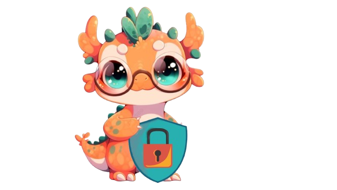 imagem de um dinossauro laranja segurando um escudo